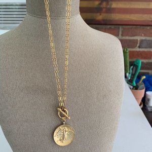 Gold filled 30" necklace with Angel Pedant